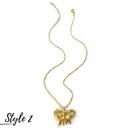 Style 2 Bow Pendant Necklace Collection - Stainless Steel