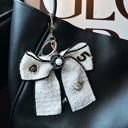 White Bow Bag Charm / Keychain