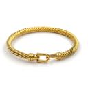 Cable w/ Hook Eternity Bangle Bracelet Collection - Stainless Steel