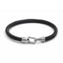 Black + Silver Hook Cable Bracelets with Hook