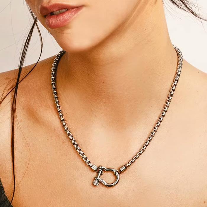 Carabiner Necklace - Stainless Steel