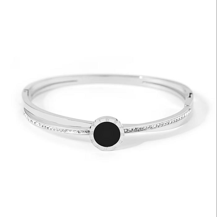 Cassia Orbit Bangle Bracelet - Stainless Steel