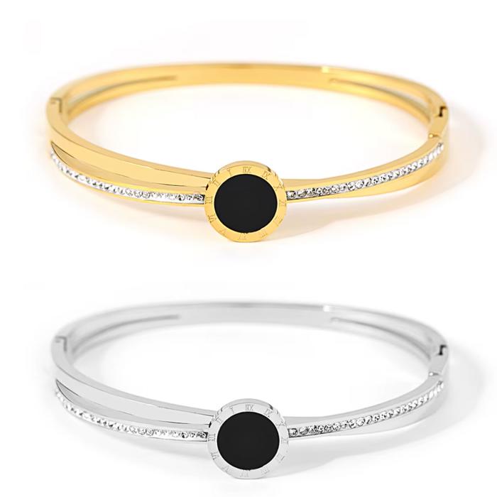 Cassia Orbit Bangle Bracelet - Stainless Steel