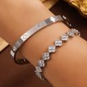 Silver Clover Glam Set of 2 Bracelets