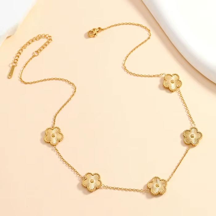 Clover Gold Necklace - Stainless Steel
