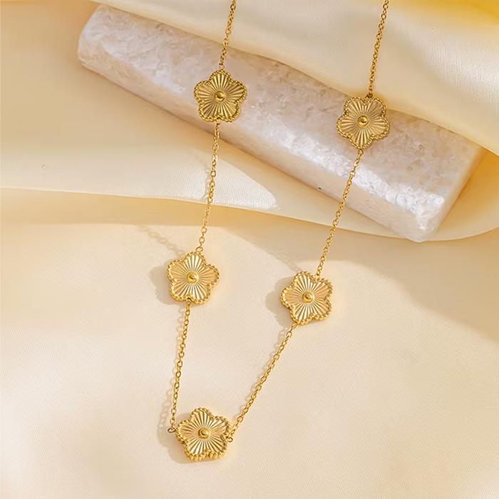 Clover Gold Necklace - Stainless Steel