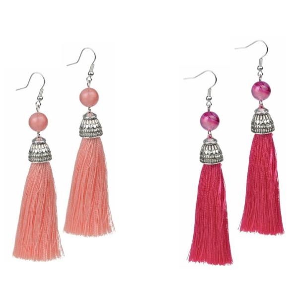 Stone + Tassel Earrings