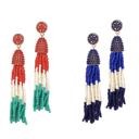  Multi-color Beaded Tassel Earrings