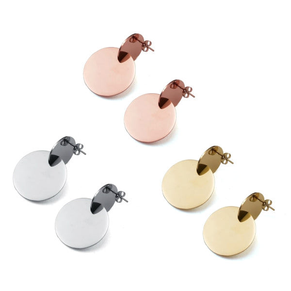 Kayla Disc Earrings - Stainless Steel