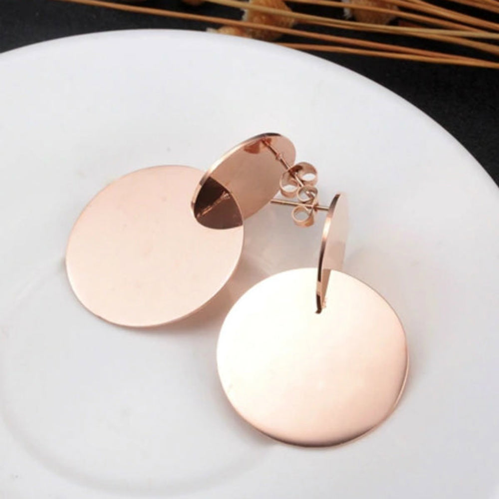 Kayla Disc Earrings - Stainless Steel