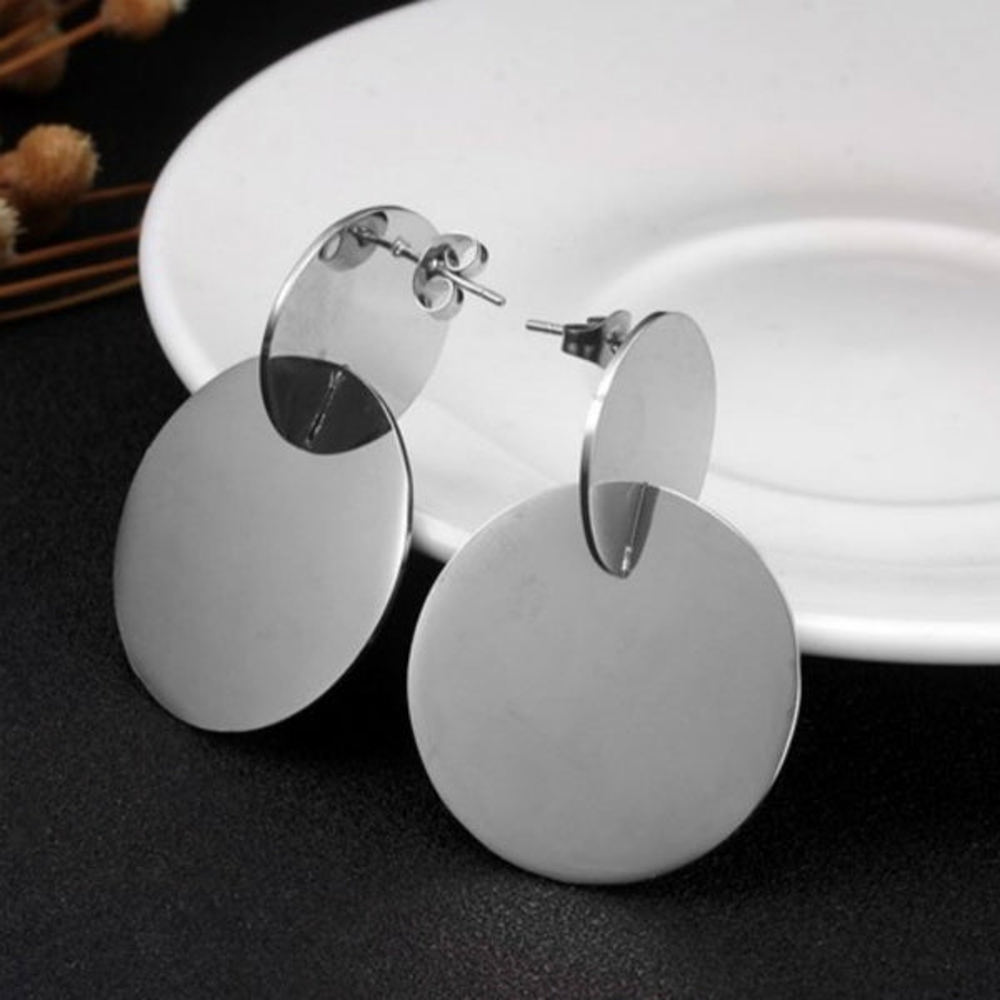 Kayla Disc Earrings - Stainless Steel