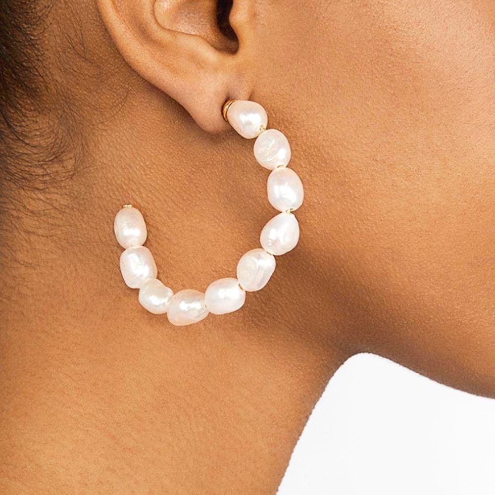 Pearl Hoop Earrings