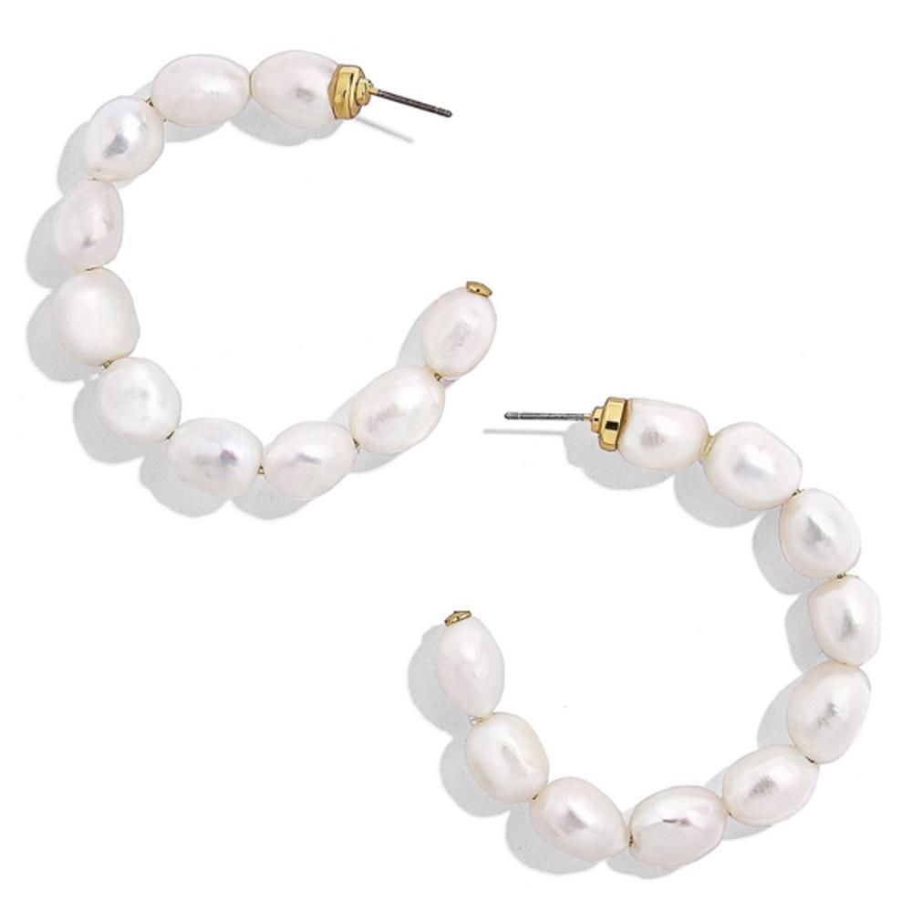 Pearl Hoop Earrings