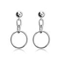  Evie Dangle Hoop Silver Earrings