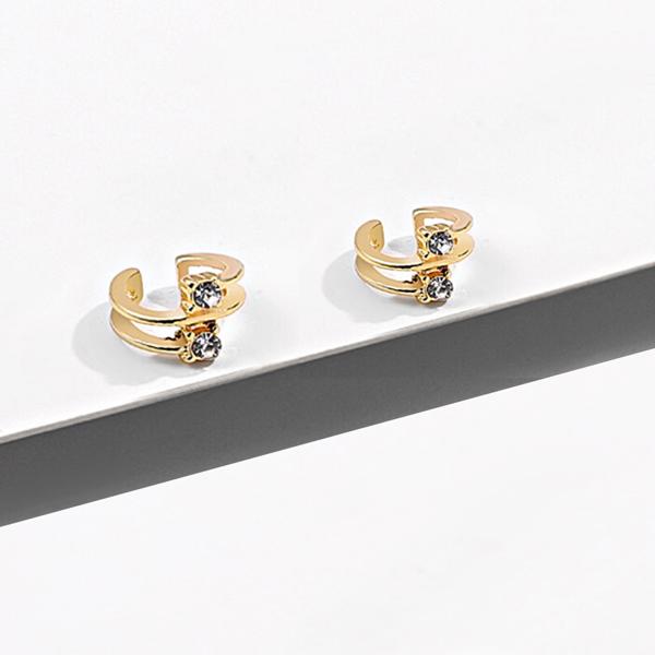 Stacked Gem Ear Cuff Set