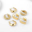  Heart + Textured Chunky Huggie Earrings Set of 3