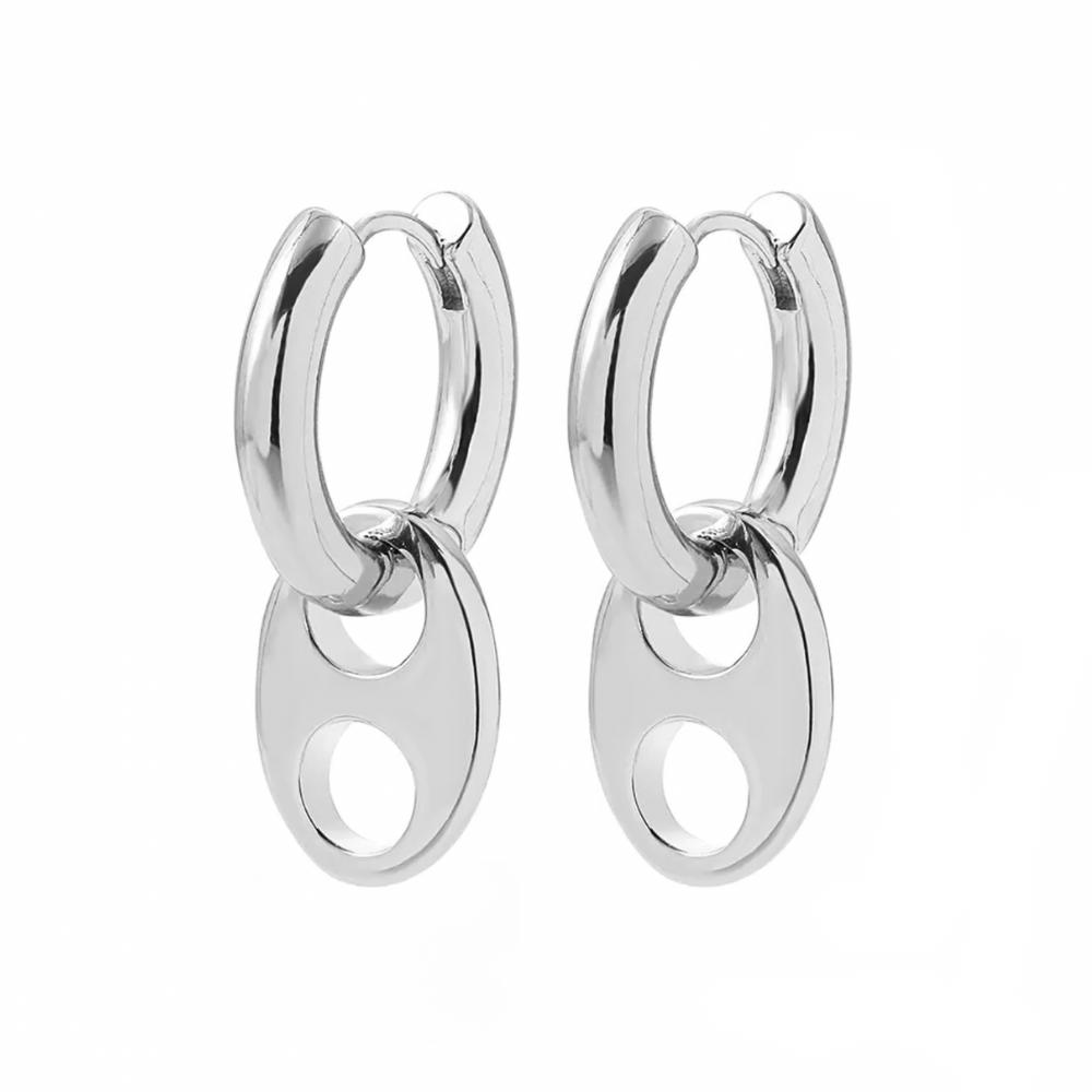 2-in-1 Convertible Silver Dangle Earrings