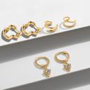  Huggie Earrings and Ear Cuffs Set