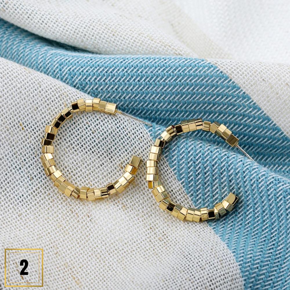 Hoop Earrings w/ Movable Elements