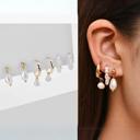  Faux Pearls Earrings Set of 3