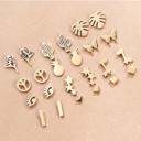  Set of 12 Pairs of Stainless Steel Stud Earrings