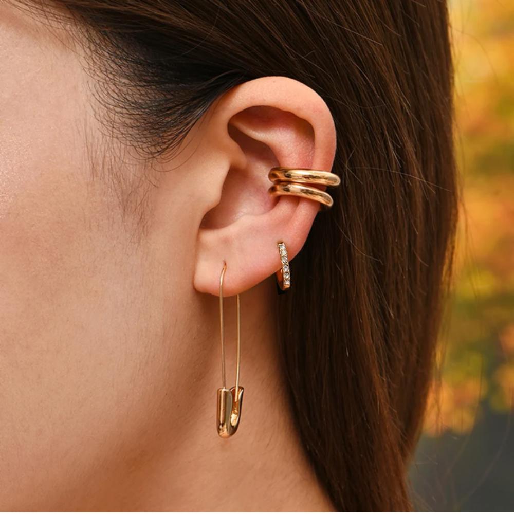 Safety Pin Earrings Set