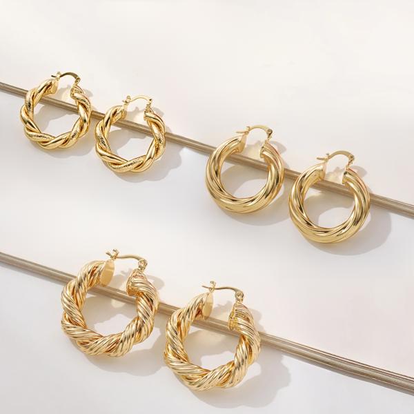 Twisted & Textured Hoop Earrings