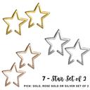 7 - Star Set of 2 - Gold Ear Cuff Earrings Collection