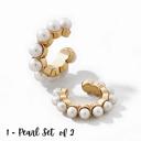 1 - Pearl Set of 2 Ear Cuff Earrings Collection