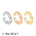 4 - Disc Set of 3 Ear Cuff Earrings Collection