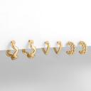  Heart and Wiggle Huggie Earrings Set of 3