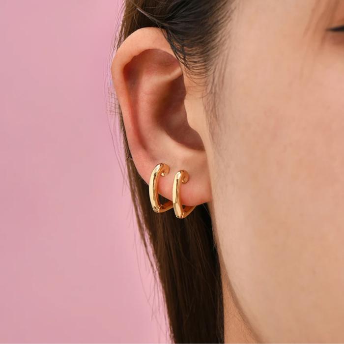 Heart and Wiggle Huggie Earrings Set of 3