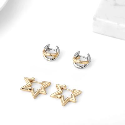Star + X Huggie Earrings Set of 2