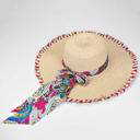  Sun Hat w/ Scarf - Ivory