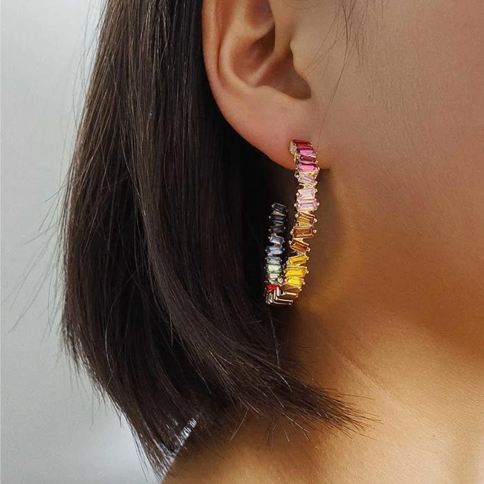 Rainbow Hoop Earrings