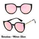 Barcelona - Mirror Pink CLEARANCE Sunglasses Collection - Cat eye, Rimless, Mirror, Gold, Pink, Black Sunnies