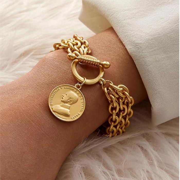 Cyprus Matte Bracelet w/ Coin Charm