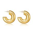 Polished Gold Minerva Chunky Hoop Earrings