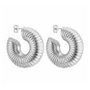 Textured Silver Minerva Chunky Hoop Earrings