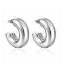 Polished Silver Minerva Chunky Hoop Earrings