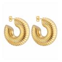 Textured Gold Minerva Chunky Hoop Earrings