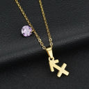  Zodiac Dainty Necklace w/ Stone - Stainless Steel