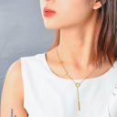  L O V E Lariat Dainty Necklace - Stainless Steel