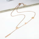  L O V E Lariat Dainty Necklace - Stainless Steel