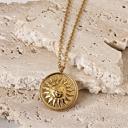  Sun Medallion Dainty Necklace - Stainless Steel