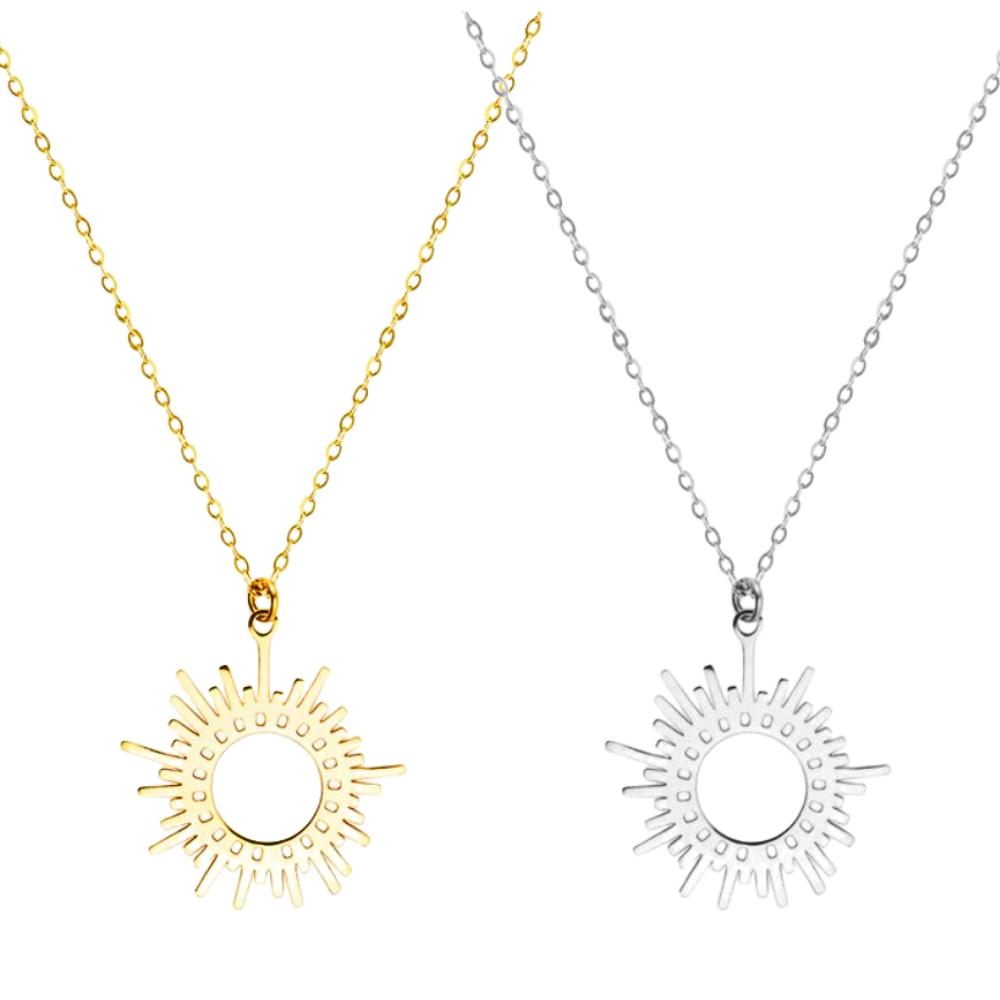 Sunburst Dainty Necklace - Stainless Steel