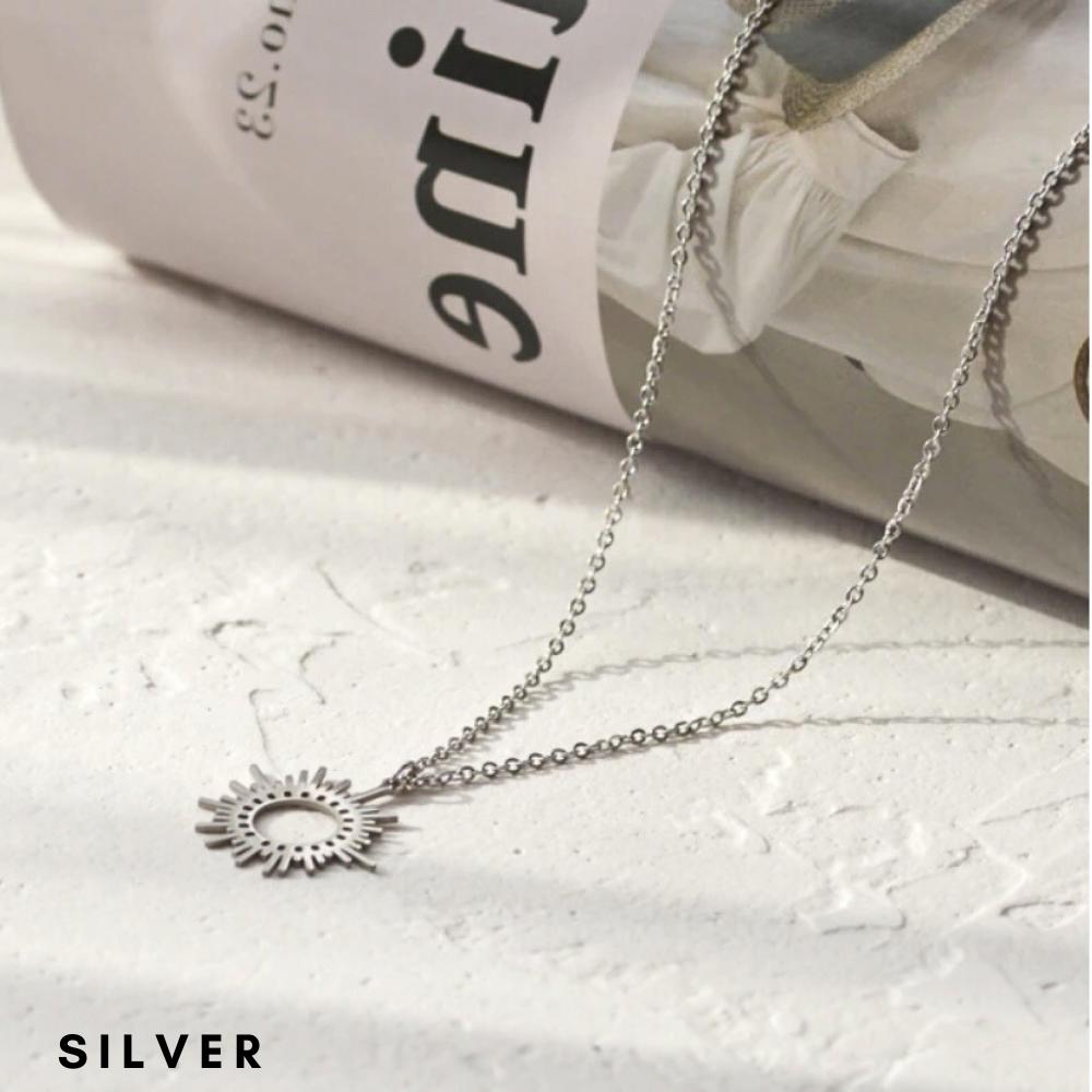 Sunburst Dainty Necklace - Stainless Steel