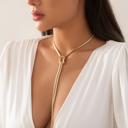  Chunky Snake Chain Lariat Long Necklace