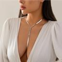  Snake Chain Lariat Long Necklace