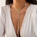  Snake Chain Lariat Long Necklace